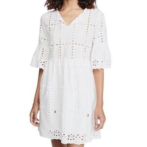 PilyQ Clarissa Eyelet White Cover Up Beach Dress XS/S